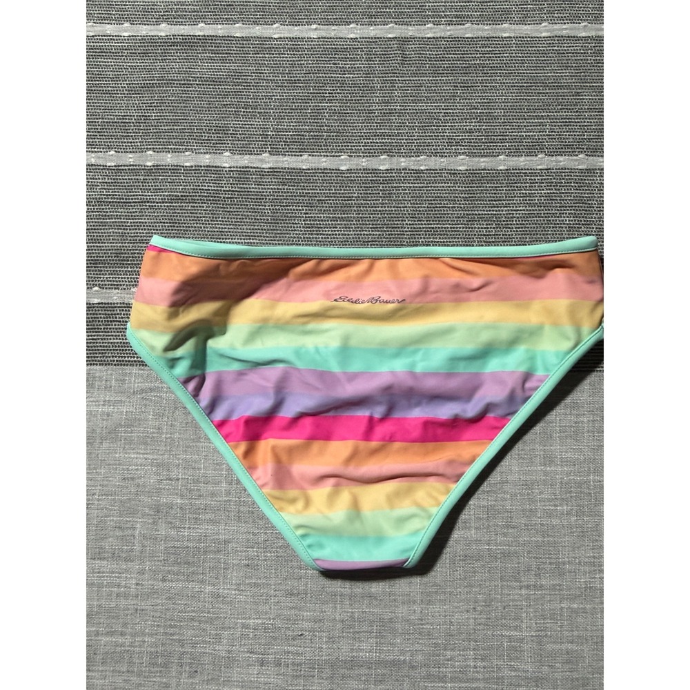 Eddie Bauer Girls Rainbow Striped Confetti Bikini Bottom Multicolor Swimwear